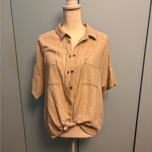Gilli Casual Tan Button-Up Shirt